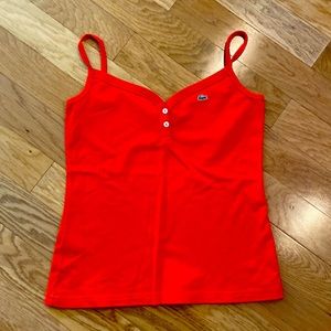 Lacoste , orange strap shirt, size EUR 38, US M
